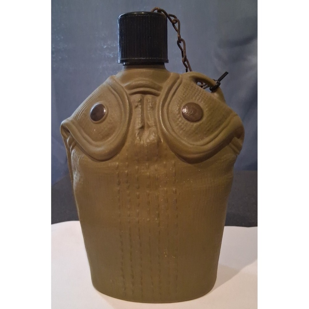 1979 Jim Beam Canteen Army US Military Marines‎ USMC WW2 Decanter Bottle EMPTY